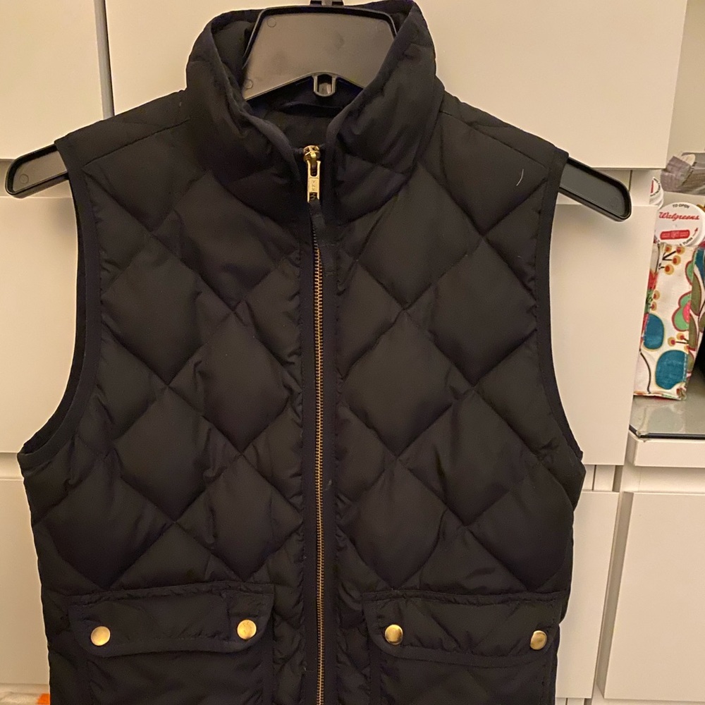 Jcrew Black Puffer Vest Women’s Size XS